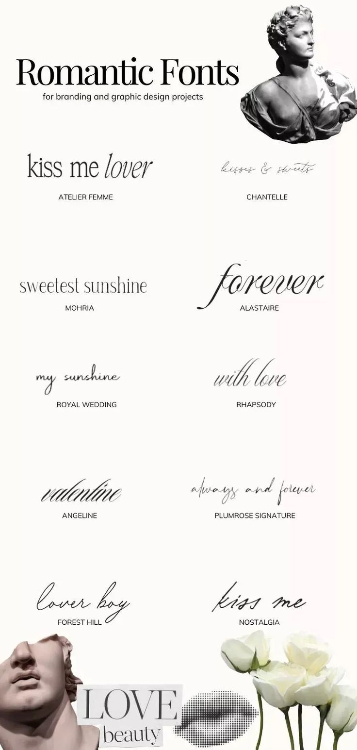 20 Best Romantic Fonts for Design and Branding in 2023