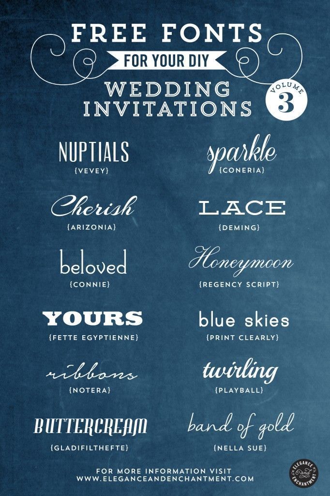 Free Fonts for DIY Wedding Invitations — Volume 3