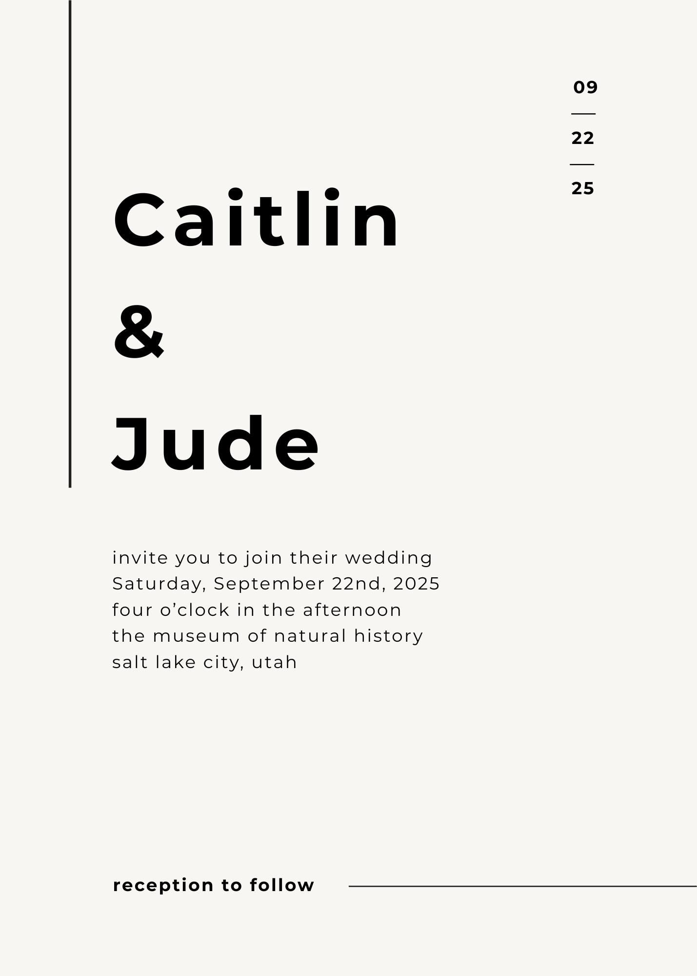 Elegant Minimalist Wedding Invitation Template