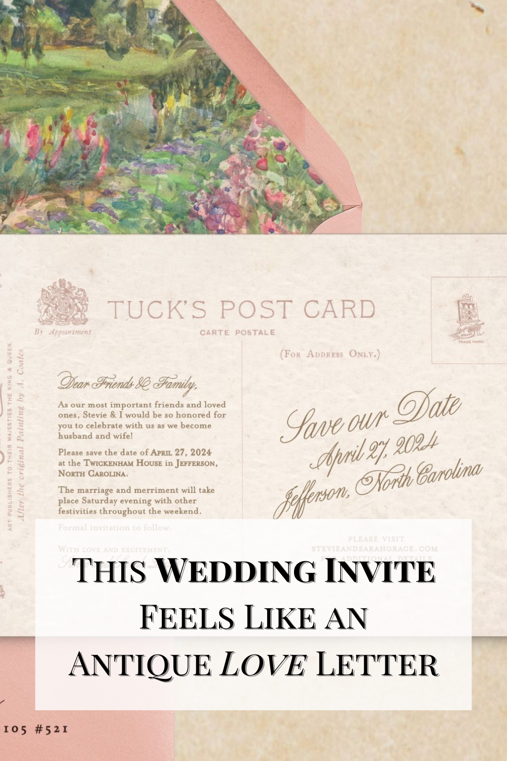 Vintage Romance Wedding Invitation – Elegant Script & Antique Style