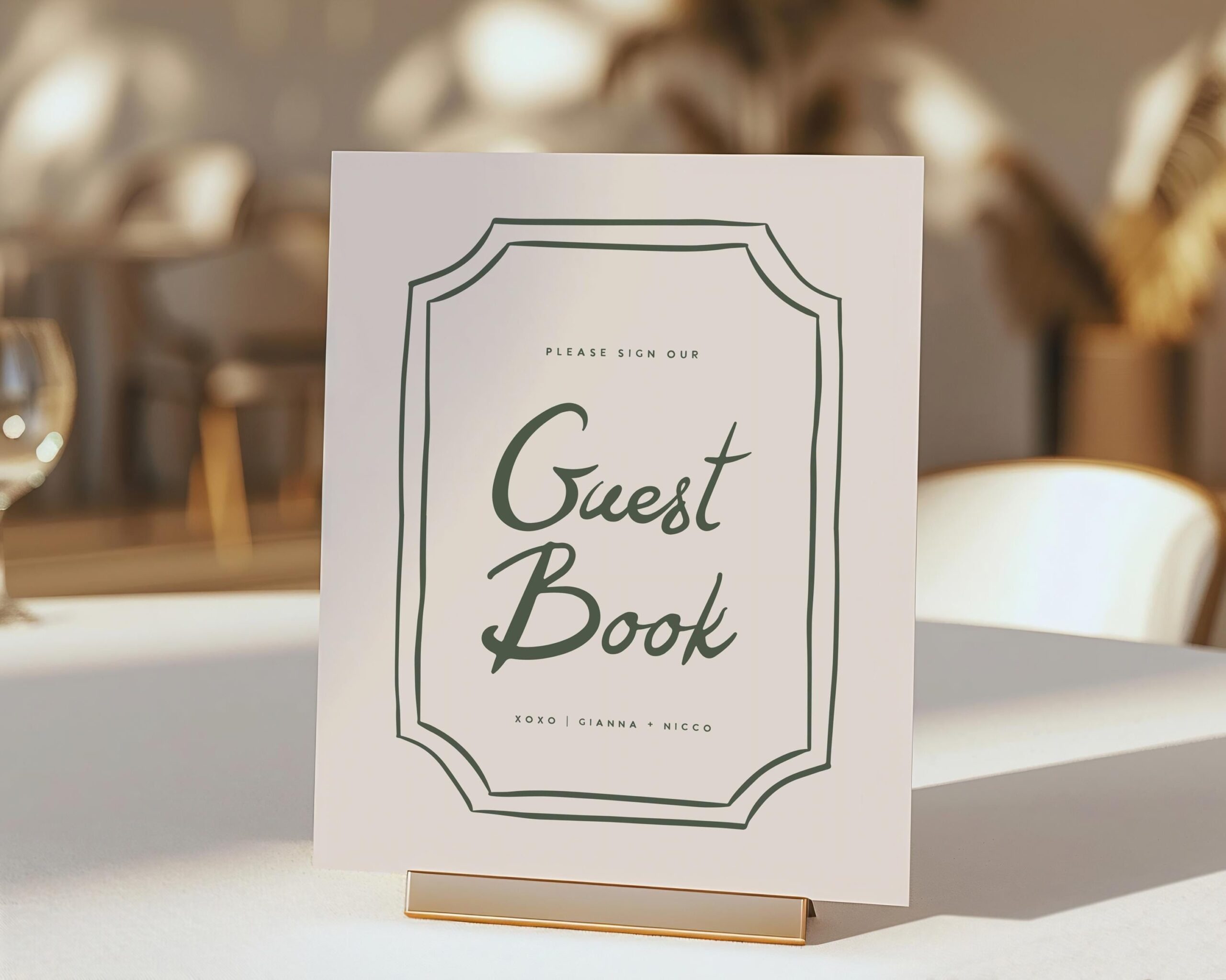Modèle de signe de livre d’or de mariage dessiné à la main, signalisation de livre d’or fantaisiste, signalisation de mariage manuscrite, téléchargement immédiat imprimable modifiable
