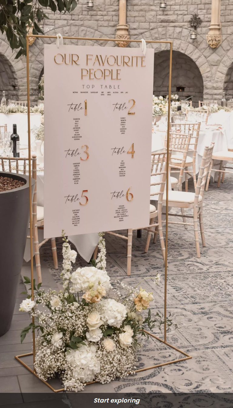 Personalized Acrylic Wedding Seating Chart — Elegant Design