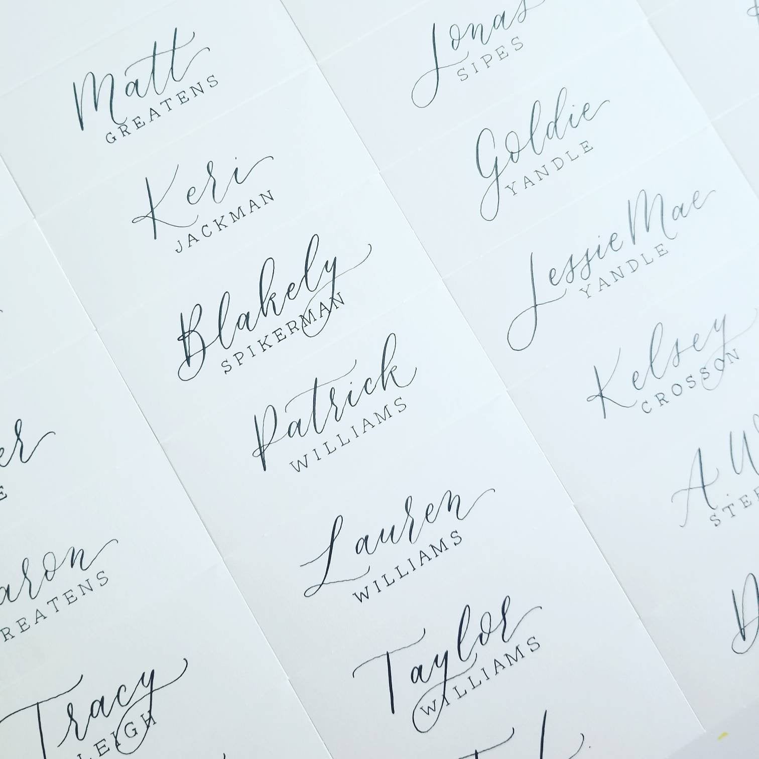 Calligraphy place cards