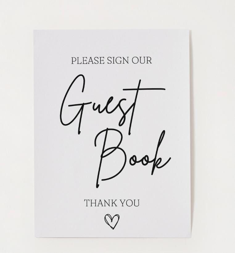 Livre d’or de mariage imprimable — Veuillez signer notre livre d’or — Téléchargement numérique PDF et PNG