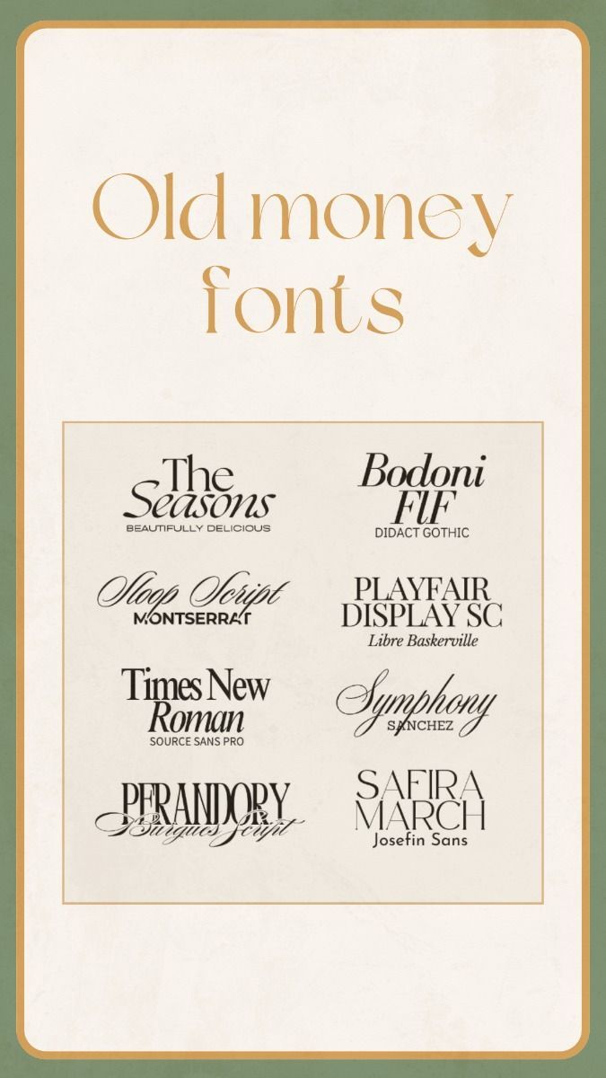 old money fonts