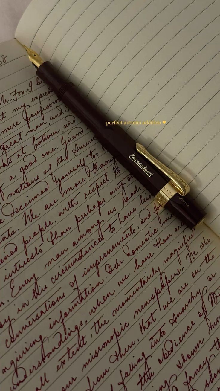 aesthetic fall coded red ink fountain pen
