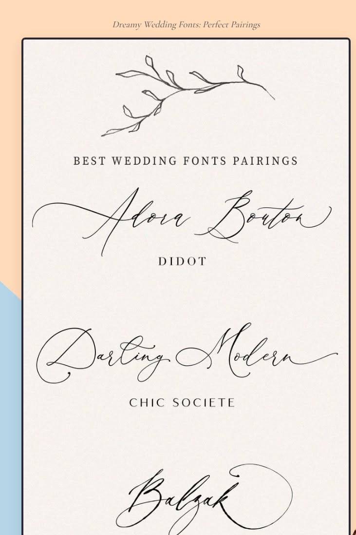 Dreamy Wedding Fonts and Perfect Pairings