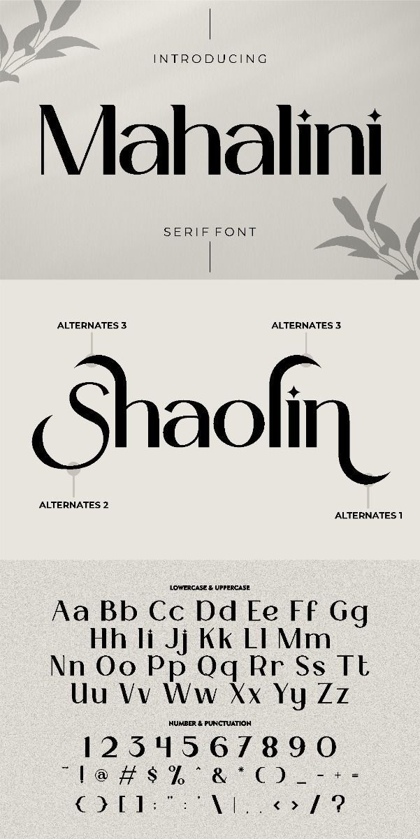 Mahalini: A Serif Typeface