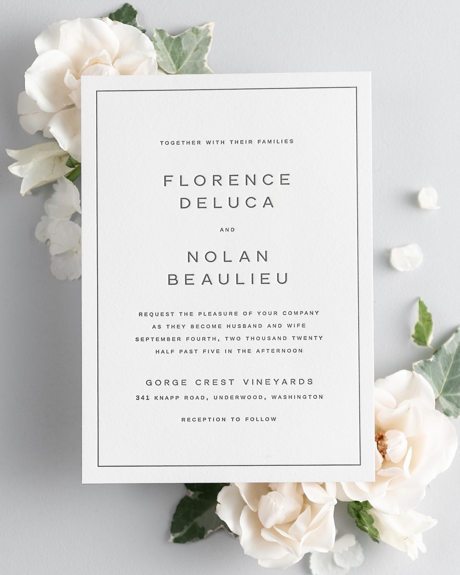 Florence Letterpress Wedding Invitations