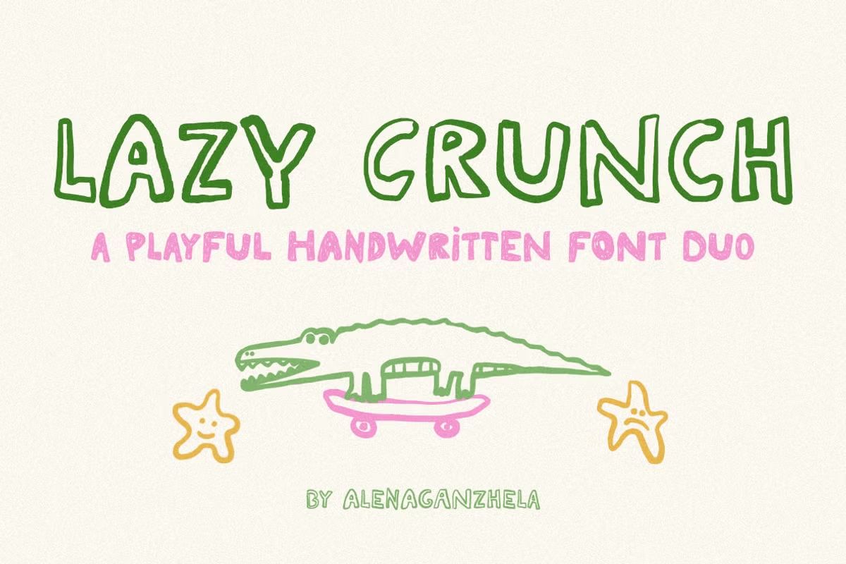Lazy Crunch — playful font duo