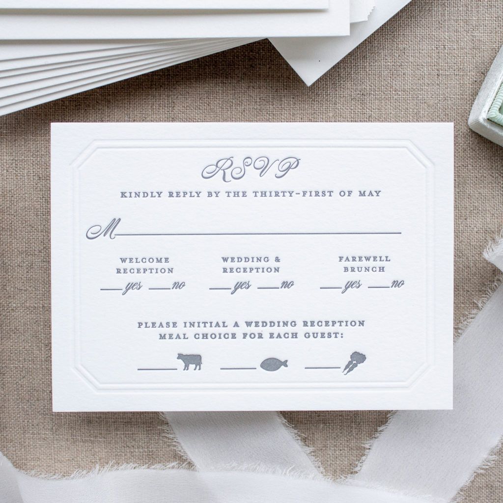 Wedding RSVP Meal Card