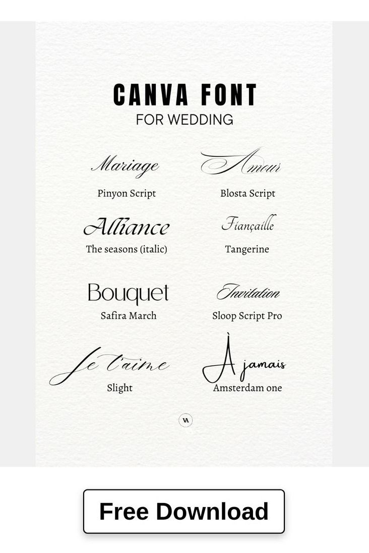 CANVA FONT FOR WEDDING