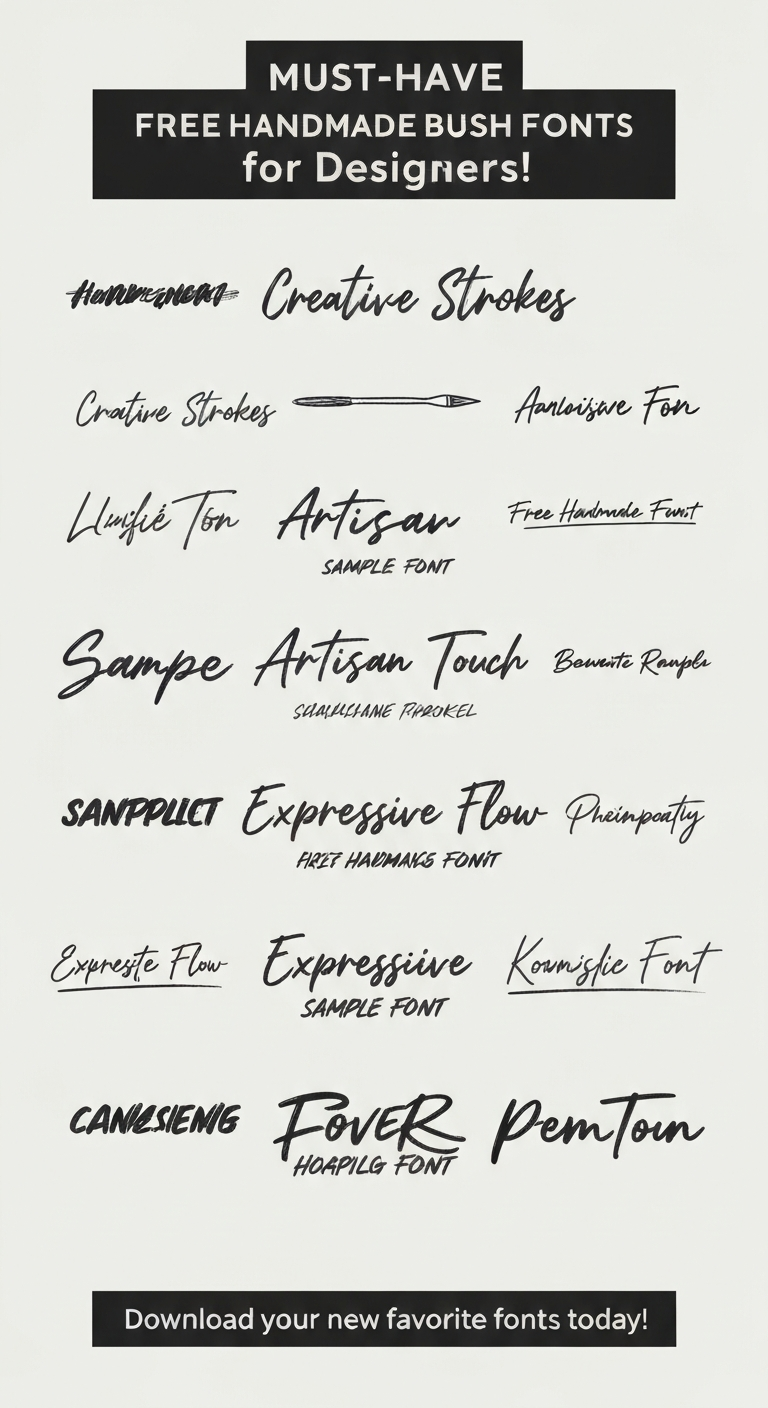 Must-Have FREE Handmade Brush Fonts for Designers!