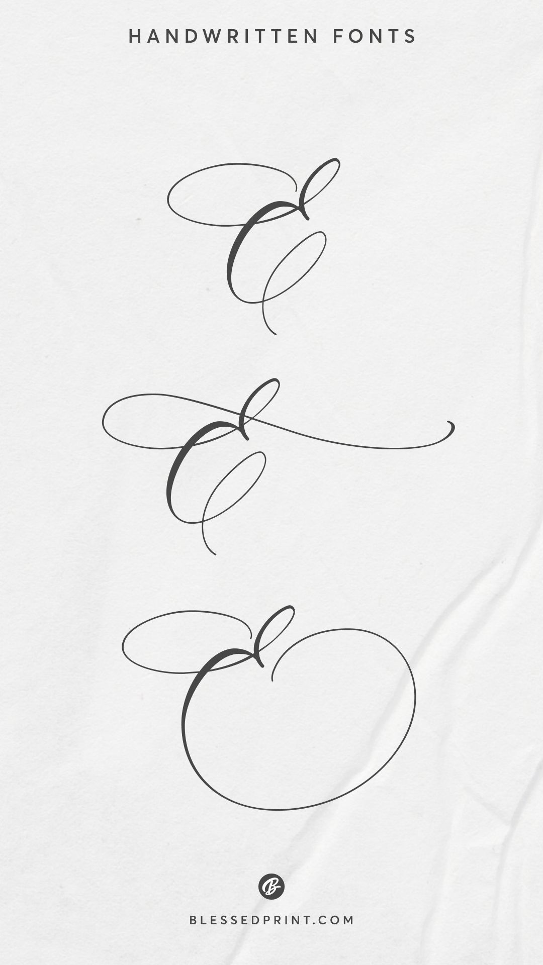 font quote tattoos $ Handwritten Letter E � 3 Elegant Styles