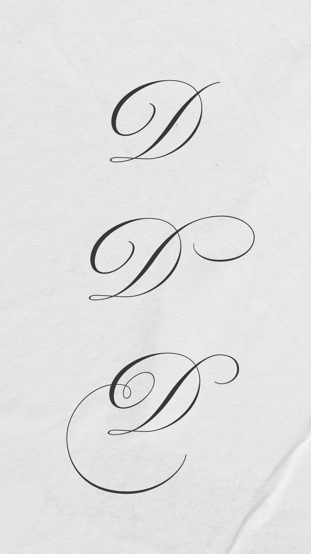 Letter D in Beyond Perfection – Sophisticated Calligraphy Font