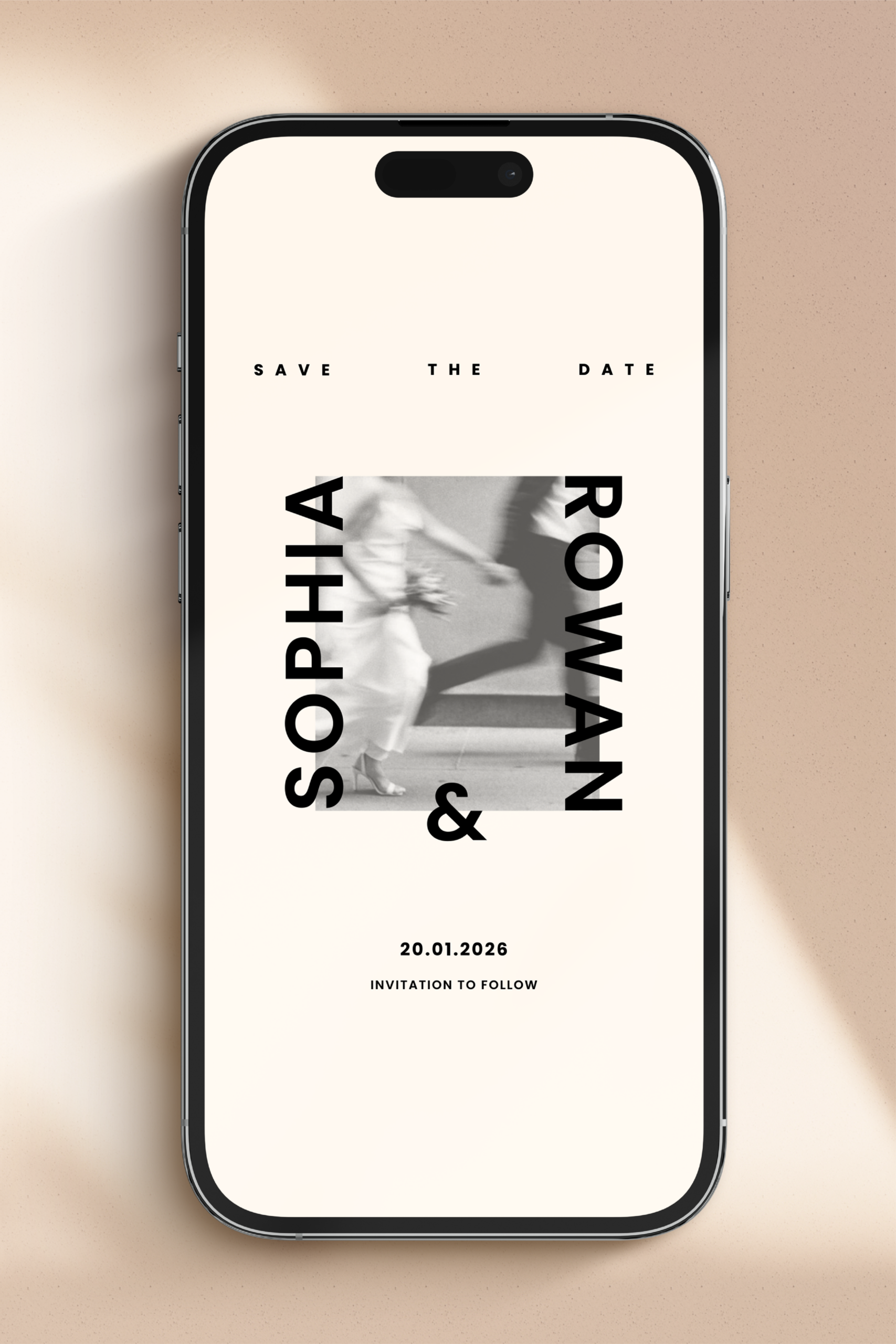 Editorial Wedding Save the Date | Clean Elegant Minimalist | Digital Evite Canva Template