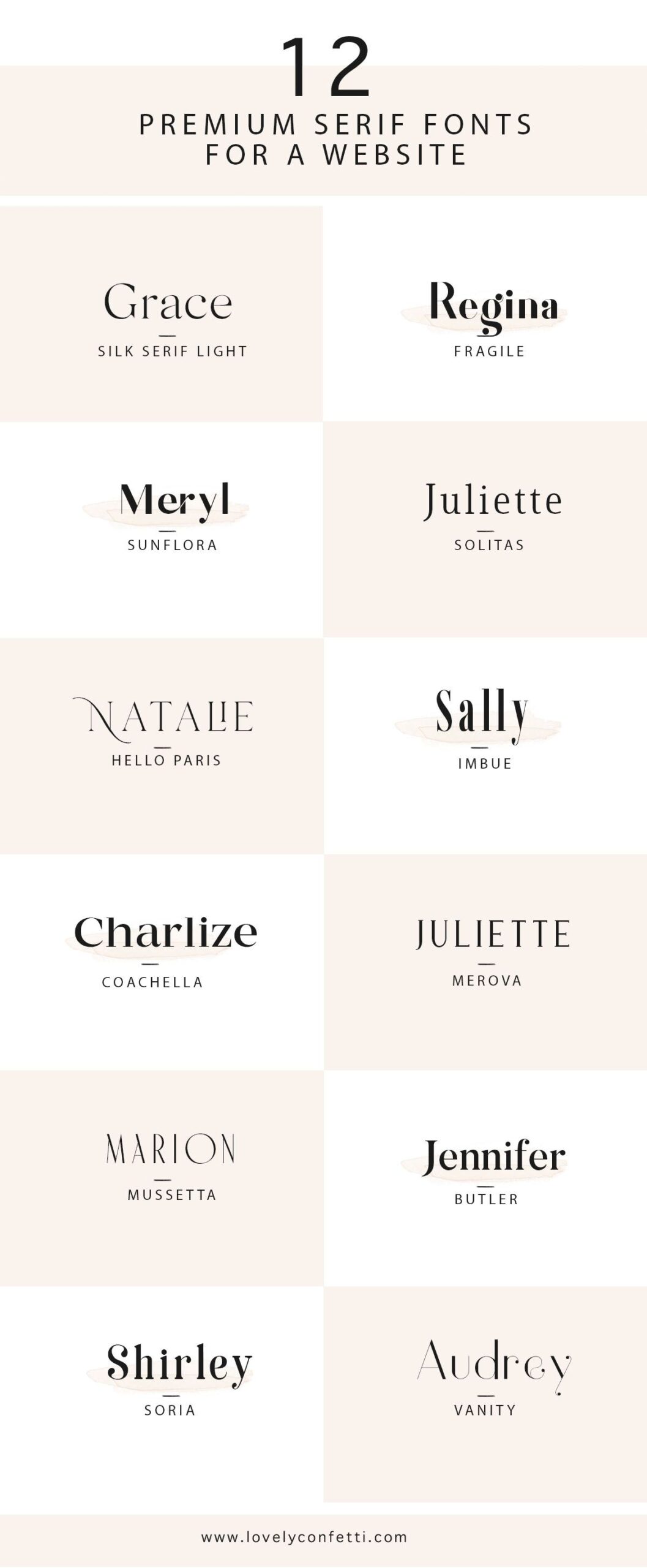 12 premium serif fonts for a website