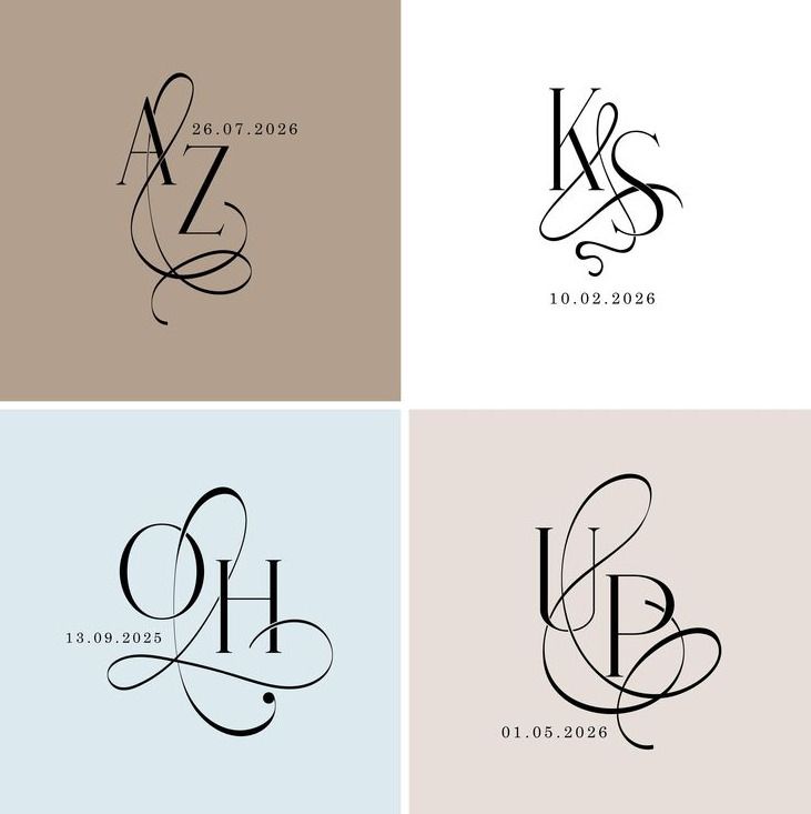 Custom Wedding Logo With Initials, Customizable Wedding Monogram, Wedding Couple Logo, Digital Logo