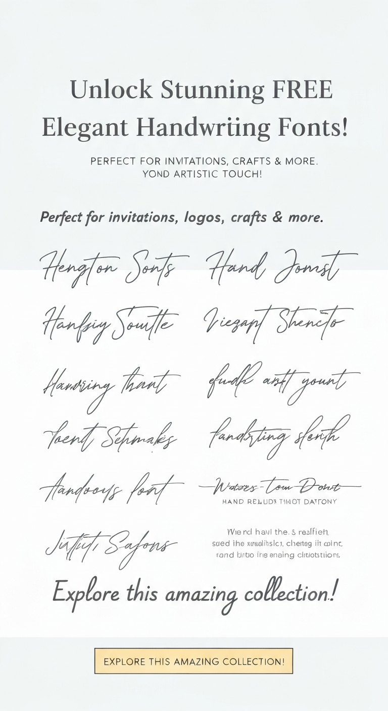 Unlock 50+ Stunning FREE Elegant Handwriting Fonts Now!