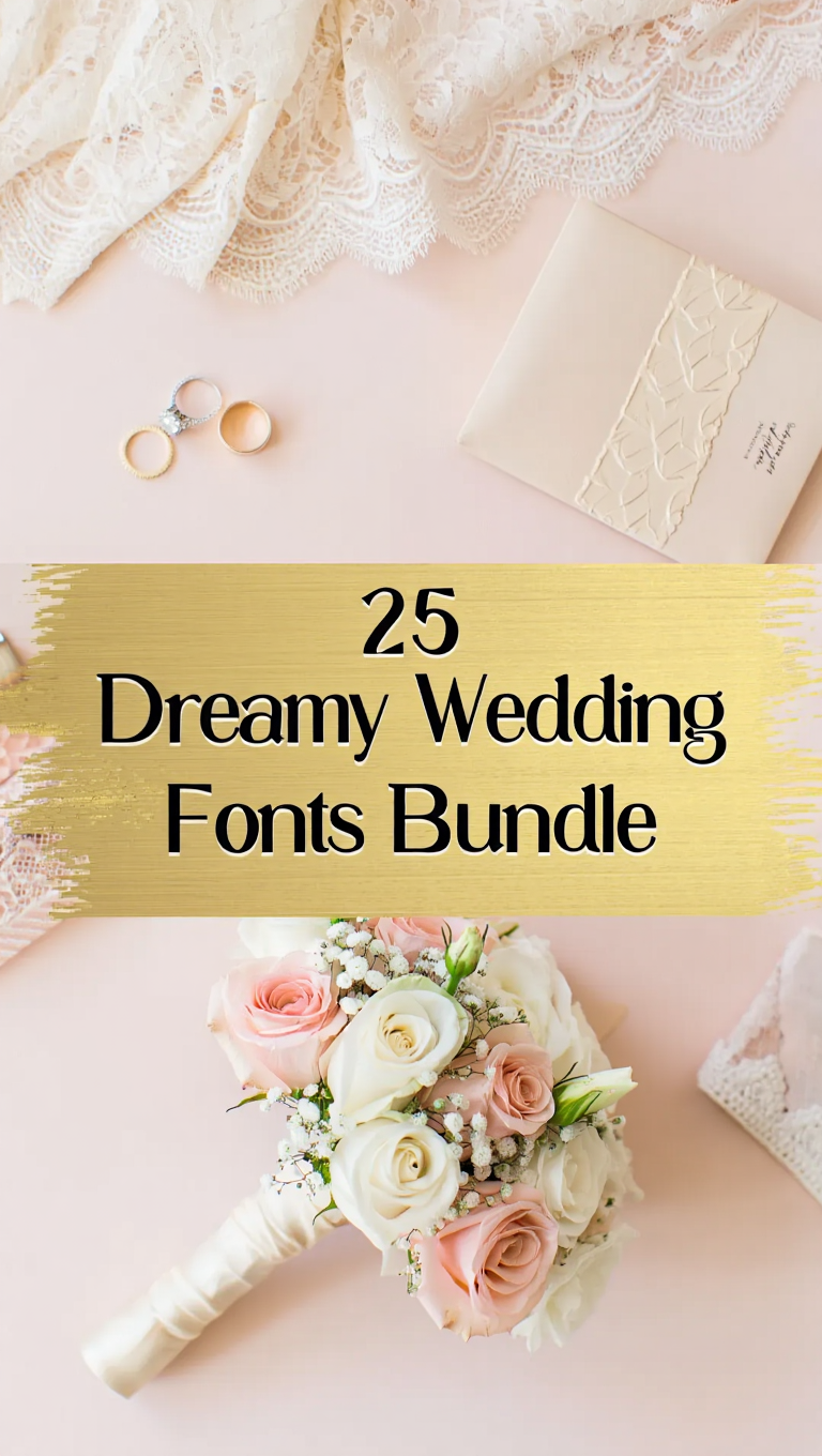 25 Dreamy Wedding Fonts Bundle — Elegant Scripts & Classic Serifs