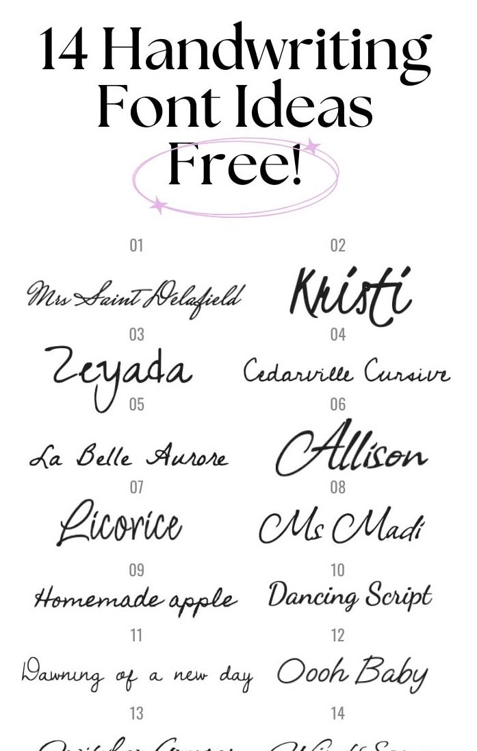 14 Handwriting Font Ideas — Free To Use From Google Fonts — Sugar Studios Design