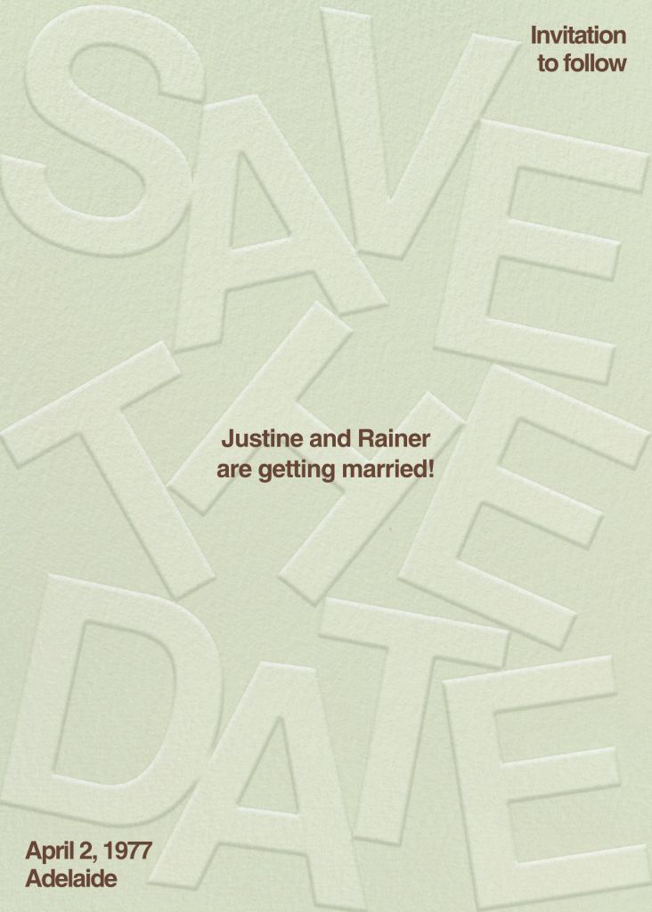 Embossed Date — Save the Date