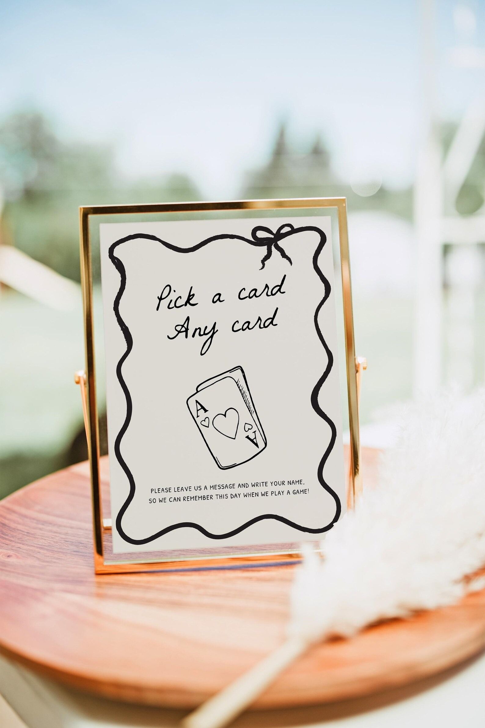 Pick a Card Wedding Sign, Playing Cards Guestbook Sign, Alternative Guest Book, Pick a Card Any Card, Hand Drawn Wedding Signs Template DIY — Etsy