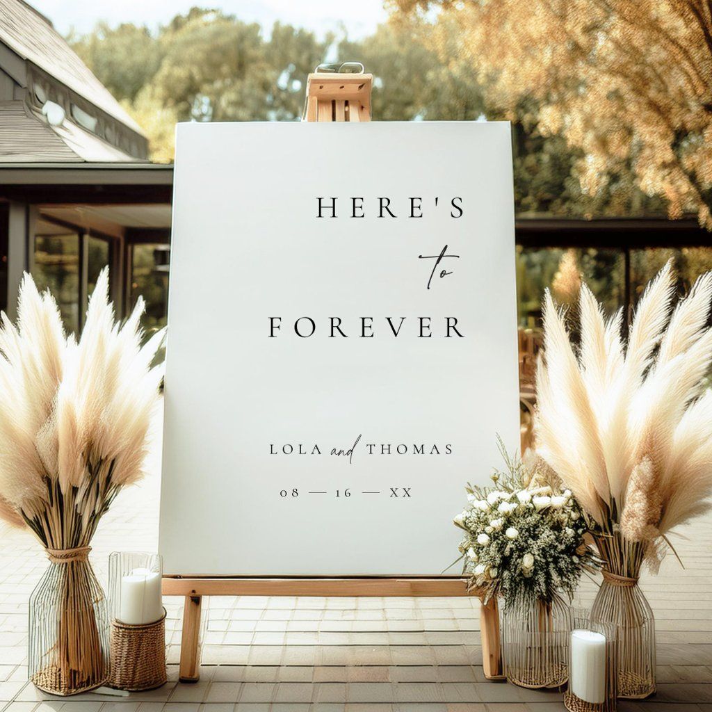 Forever Wedding Welcome Poster Greeting Sign Board