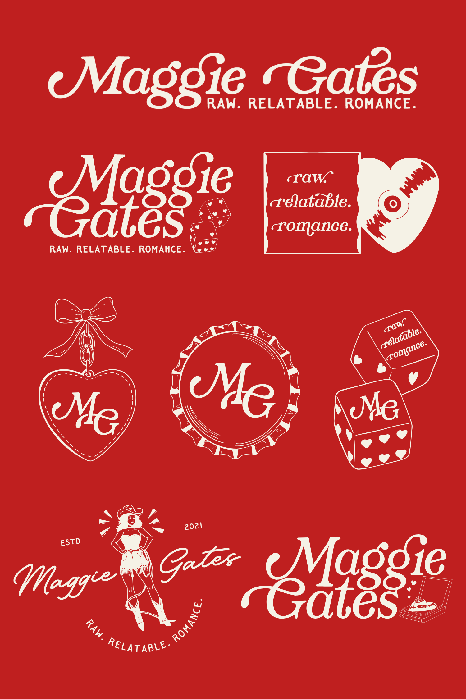 Romance Author Logo Design | Vintage Retro Western Nostalgic Branding for Authors