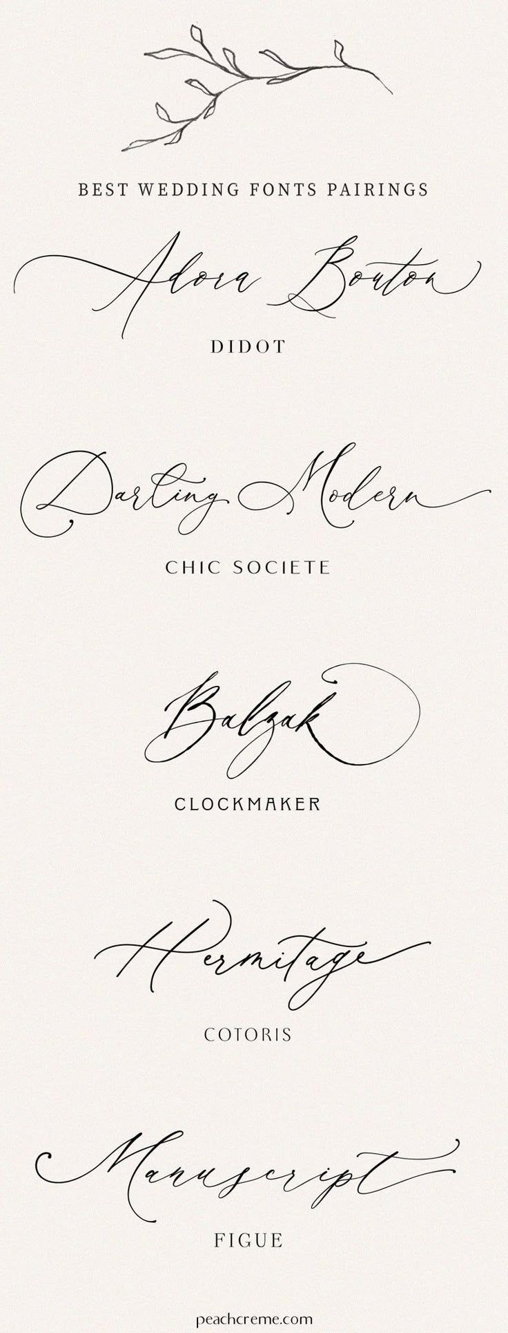 Wedding Font Pairings Vol.1 | Wedding fonts combinations, Wedding fonts, Font pairing