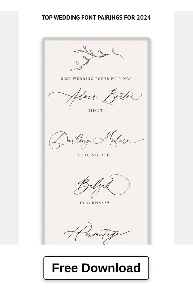 Top Wedding Font Pairings for 2024