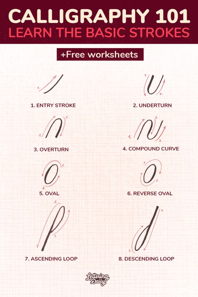 The Basic Calligraphy Strokes Guide (+FREE Worksheets)