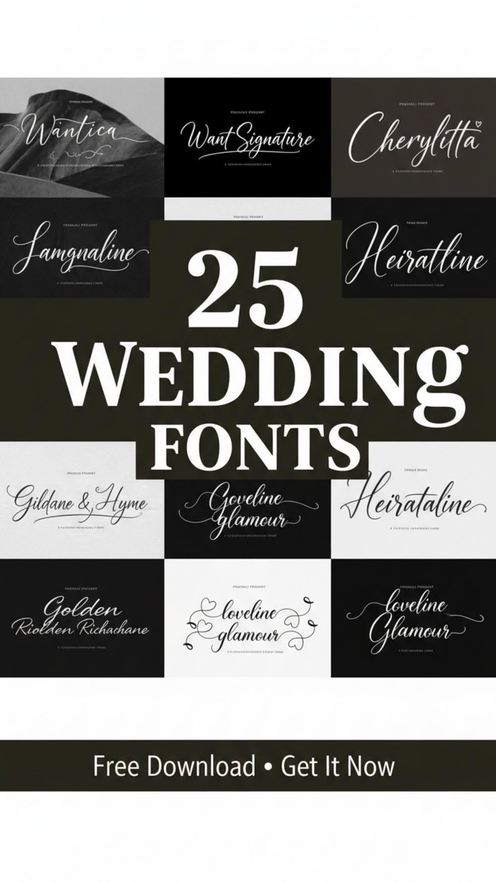 25 Elegant Wedding Calligraphy Fonts — Best Script Font Bundle