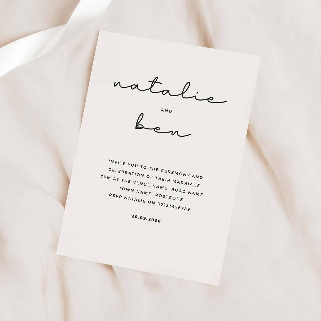 Minimal Wedding Invitations