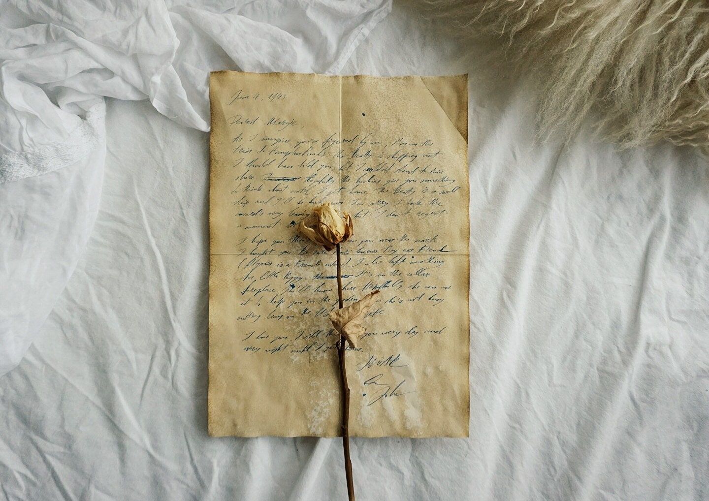 Calligraphy on Handmade Cotton Paper — Handwritten Note  — Aged or White — Love Letter for Engagement, Anniversary, Wedding Vow, Valentine