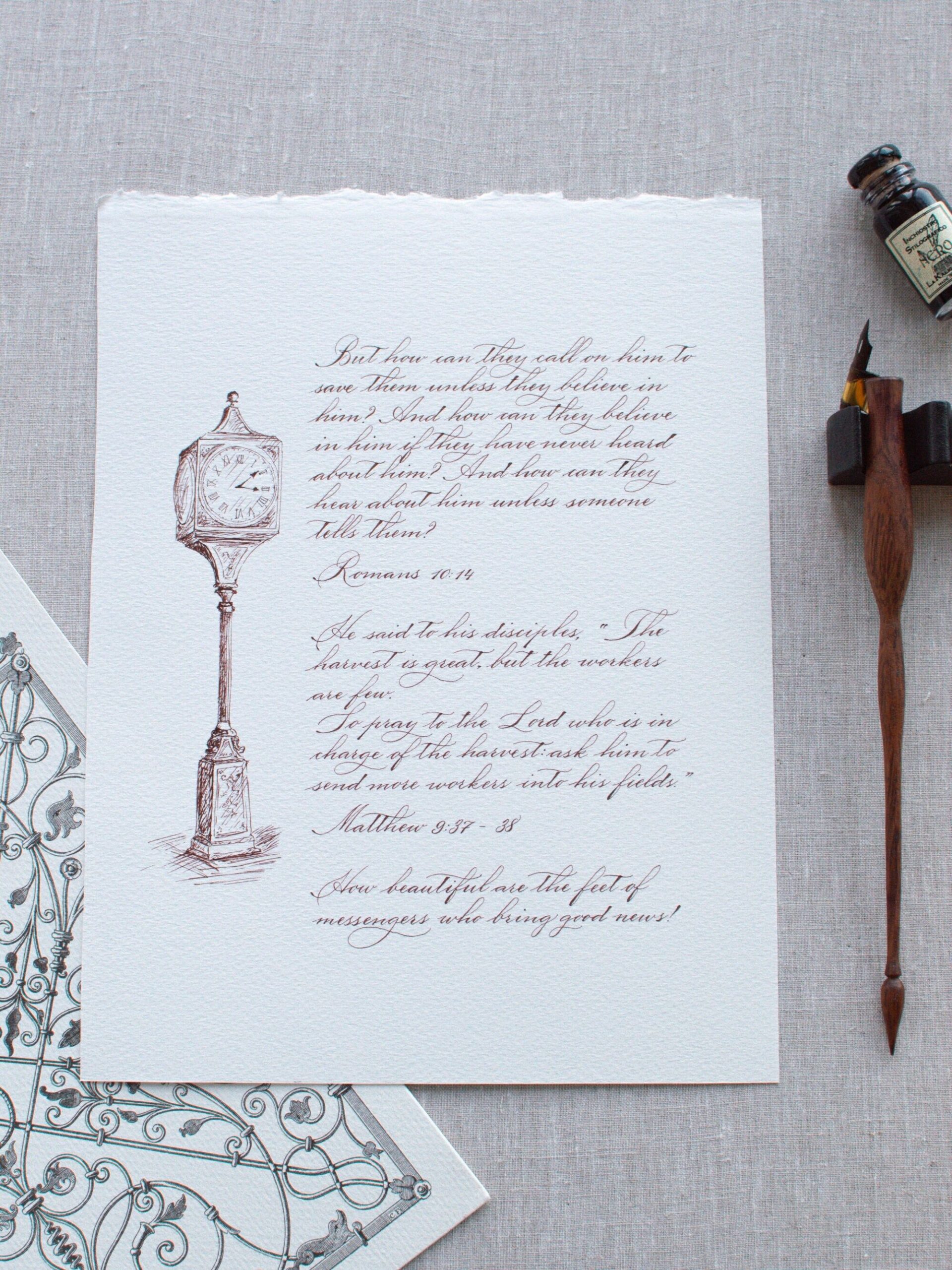 Custom Calligraphy Poster Handwritten Letter Personalized Calligraphy Note Father In Law Custom Vow Commissioned Calligraphy Letter Drawing