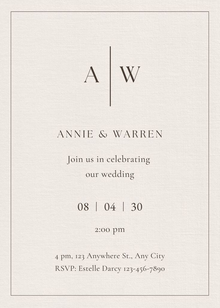 Minimalistic Wedding Invitiation — Etsy UK | Mariage minimaliste, Faire part mariage, Mariage