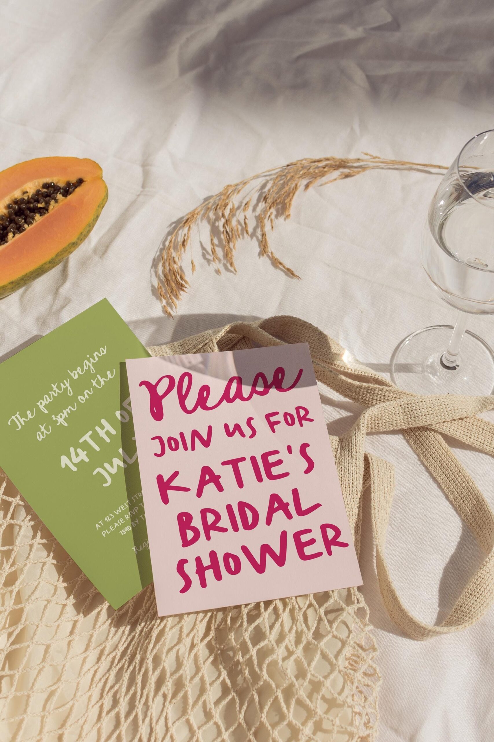 Hand drawn Bridal Shower Invitation Fun Pink Hens Invite Bachelorette Party Colorful Bridal Shower Template Bold Bright Wedding | Q1