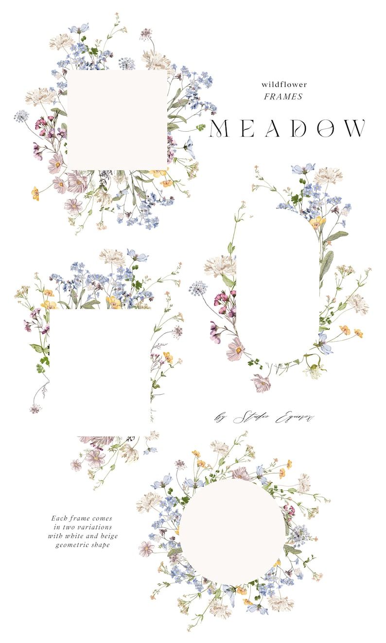 Wildflower Watercolor Clipart – Meadow Floral Bouquets (digital Download) — Etsy Sweden