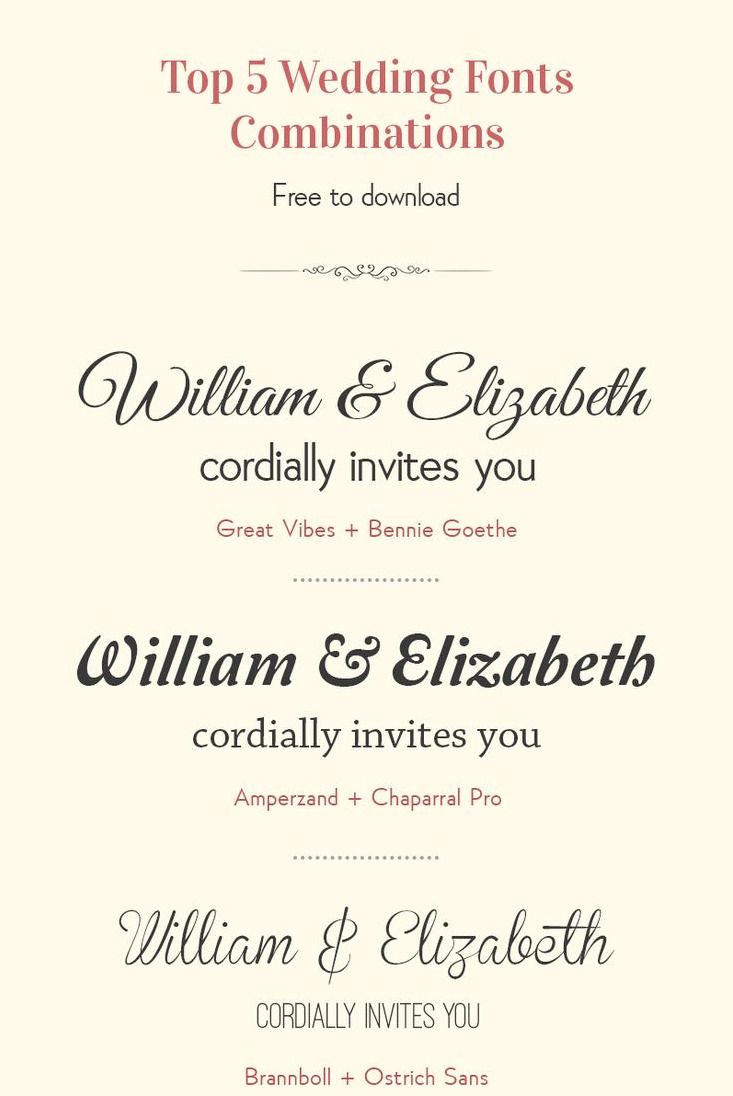 TOP 5 WEDDING FONT COMBINATIONS