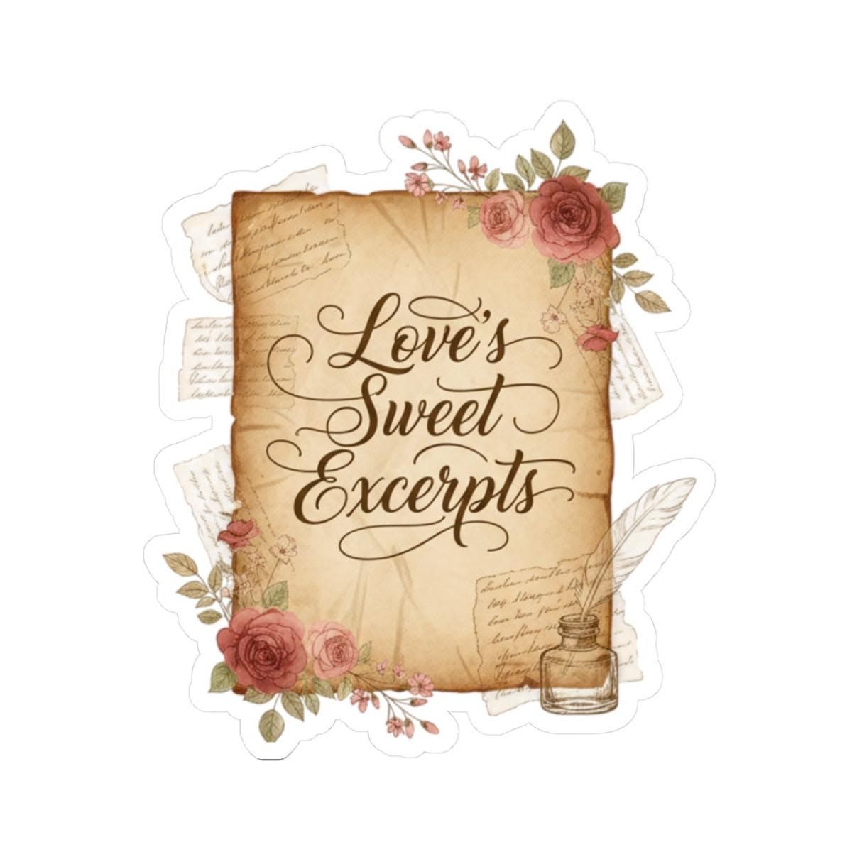 Vintage Love Letter Wax Seal Sticker | handwritten text, typewriter romance