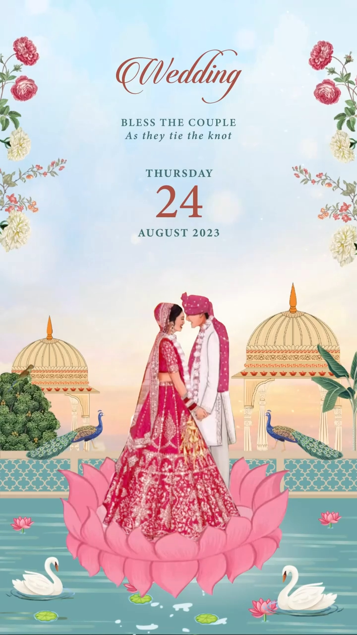 Digital Invitations | Wedding invitation card | Save the date | E invitation | Digital Wedding card