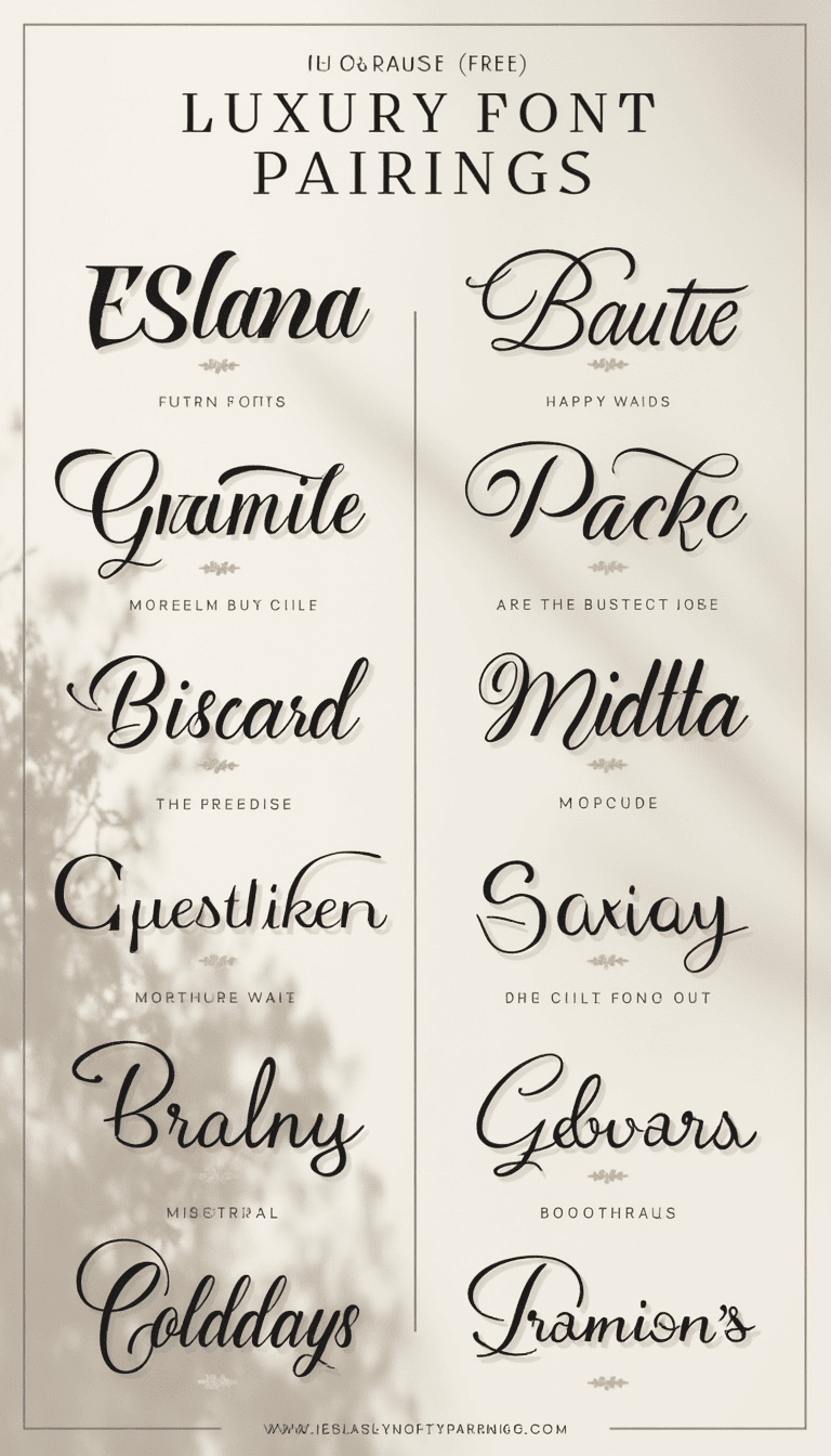 Romantic Script Fonts and Luxury Typefaces for Elegant Design