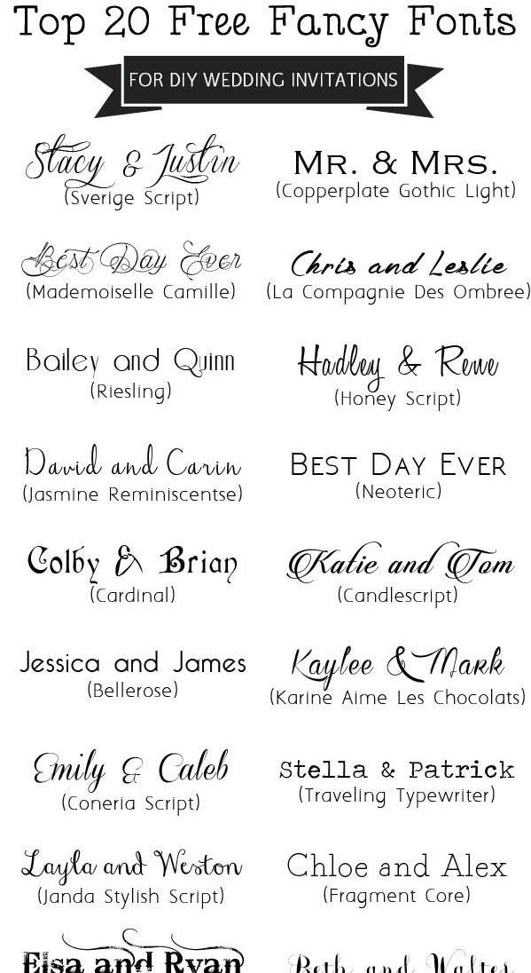 Top 20 Free Fancy Fonts for DIY Wedding Invitations — EWI