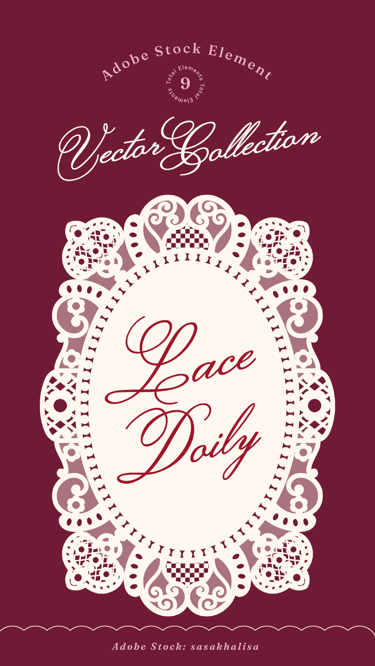 Adobe Stock Vintage Classic Lace Doily Paper Element by Sasa Khalisa