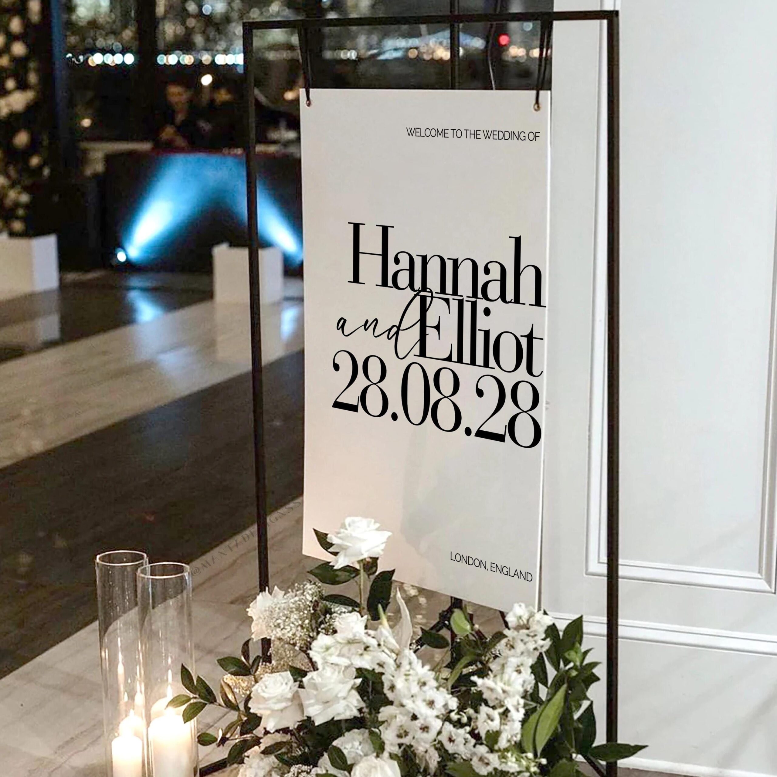 Modern Wedding Welcome Sign Template: Minimalist DIY (Digital Download)