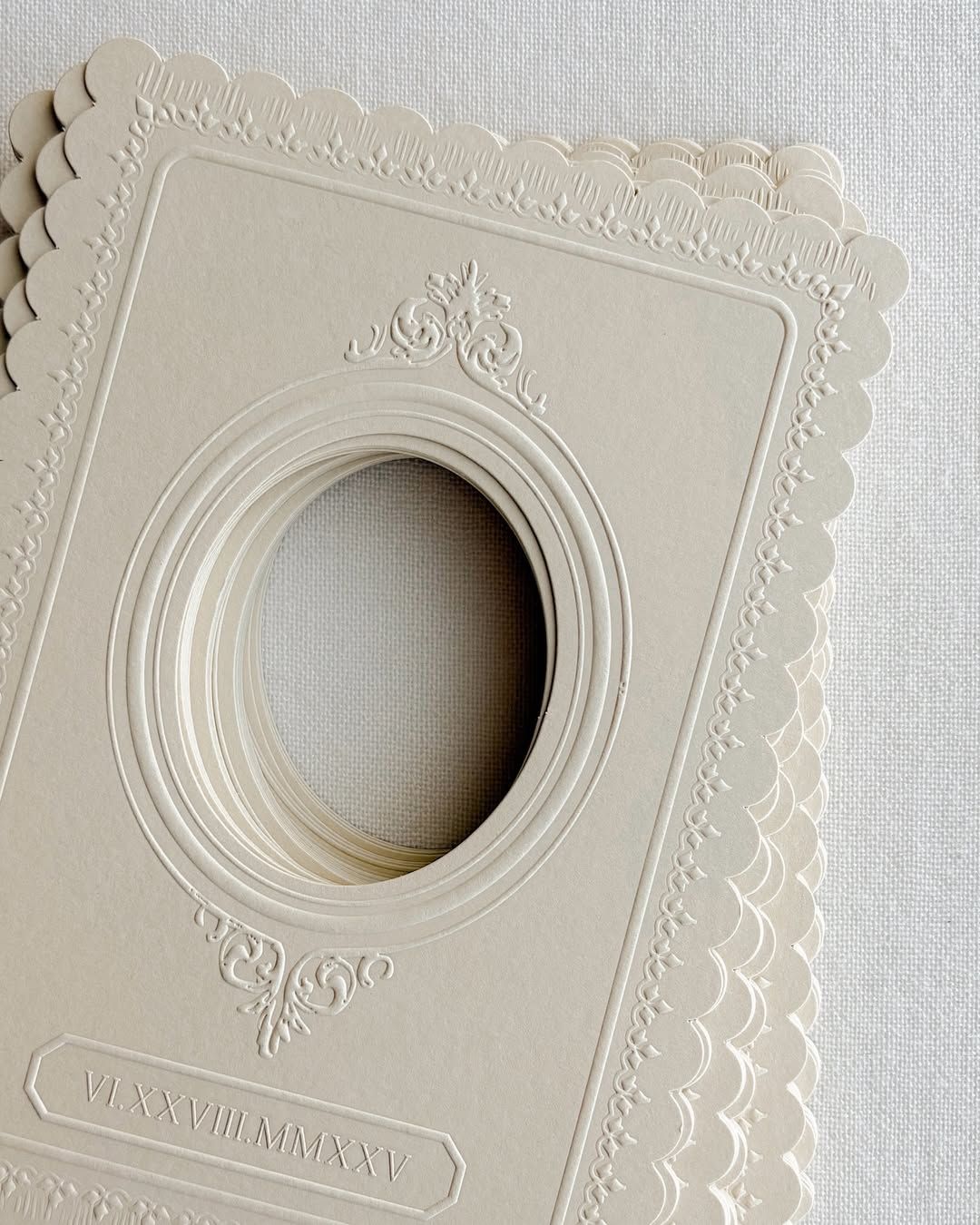 Elegant Blind-Embossed Die-Cut Wedding Stationery
