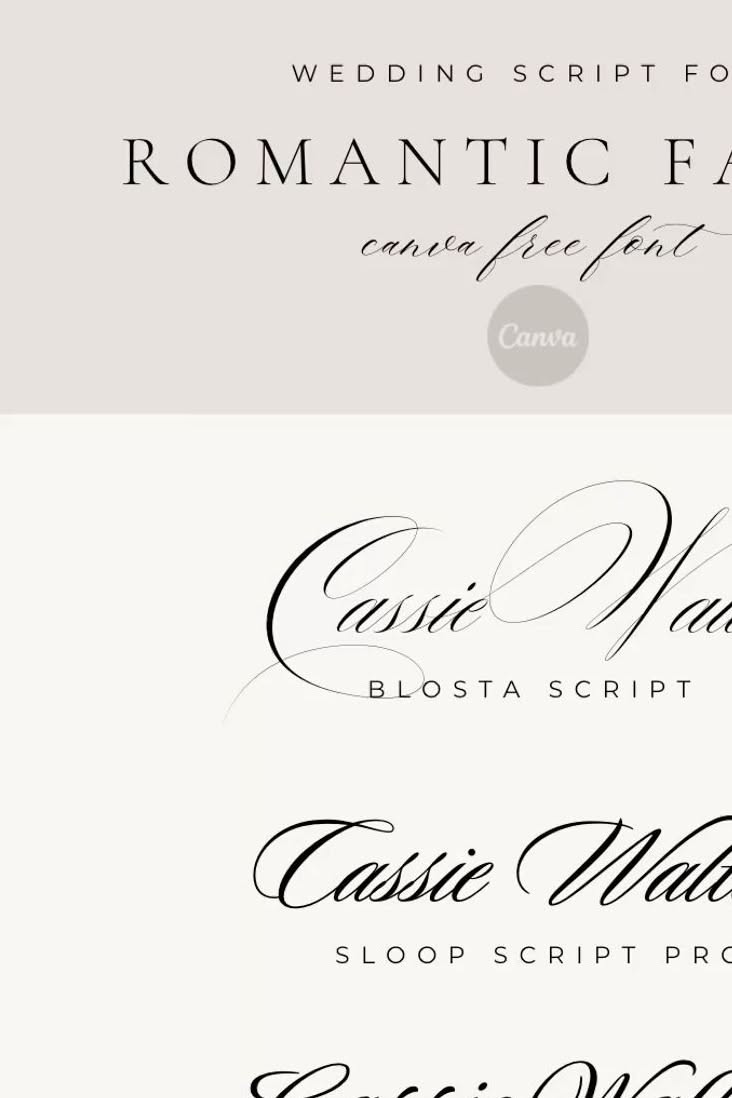 Romantic fancy wedding serif font — Canva Free Font
