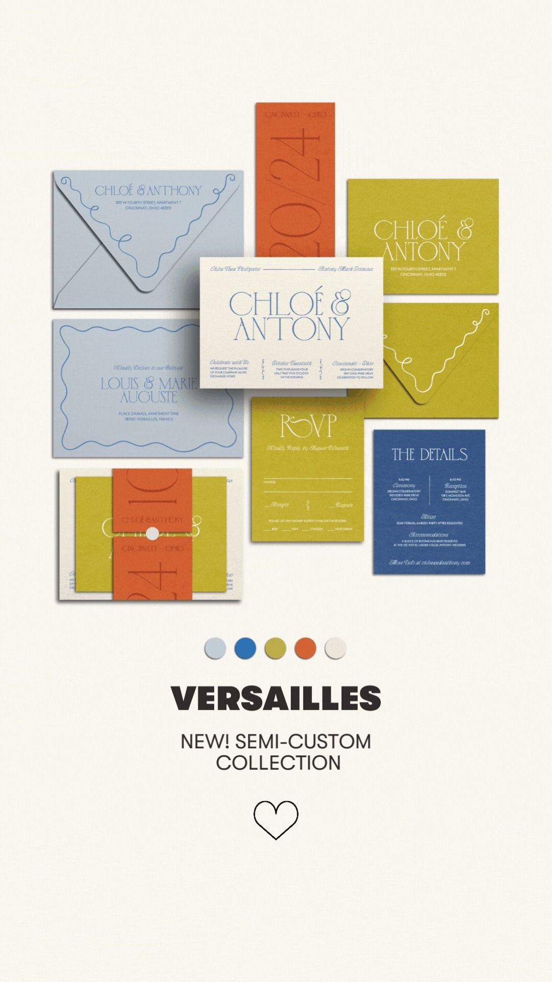 Modern Wedding Invitation (Semi-custom suite)