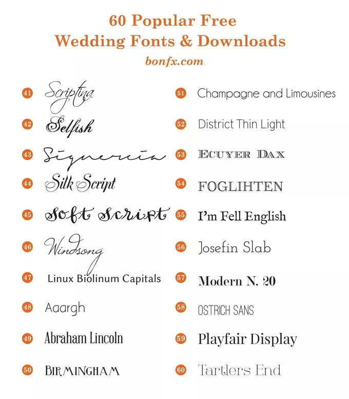 60 Popular Free Wedding Fonts — BonFX
